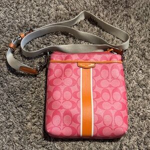 Coach Pink and Orange Patterned Crossbody Bag